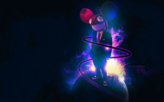 Man suit tie balloon space - a balloon free wallpaper