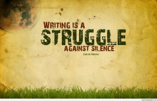 Grungy writing struggle against silence - expressive free wallpaper for desktop