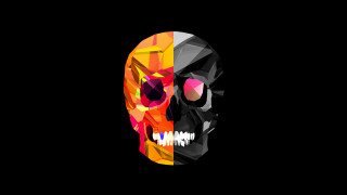 Colorful skull black background red - liam brazier free wallpaper