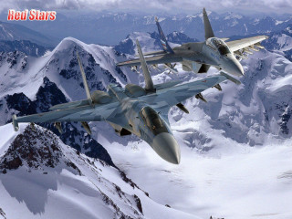 Jets flying mountain range snow - two jet free wallpaper for desktop