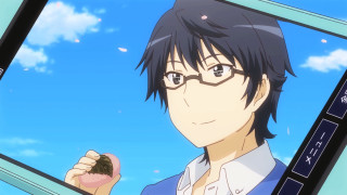 Man glasses holding food smiling - glasses holding free wallpaper