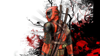 Deadpool gun bloody splatter armor - a deadpool character free wallpaper