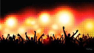 Crowd concert hands up lights - a concert free wallpaper