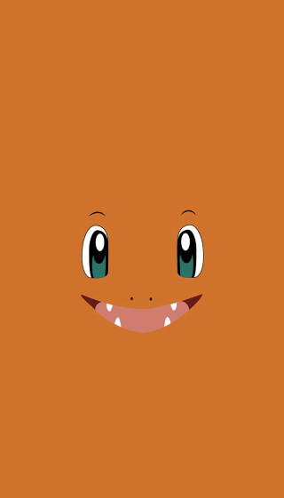 Cartoon face big smile orange - an orange background free wallpaper for mobile