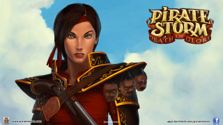 Woman red shirt sword pirate - fantasy character portrait free wallpaper
