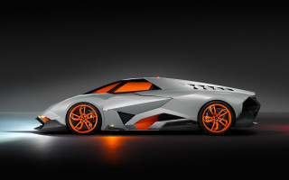 Futuristic car orange wheels black 2 - deconstructivism free wallpaper