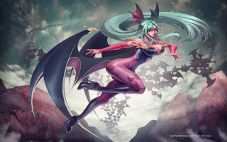 Woman costume flying bat wings - stanley artgerm lau free wallpaper