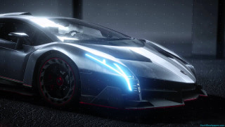 Futuristic car bright light red - body free wallpaper