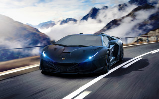 Black sports car mountains road 3 - unreal engine free wallpaper for desktop