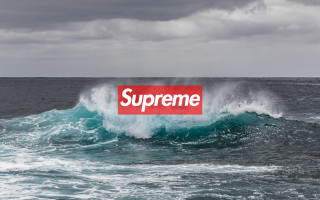Red box supreme wave ocean - supreme free wallpaper