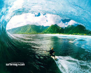Man riding wave surfboard ocean 6 - magazine free wallpaper