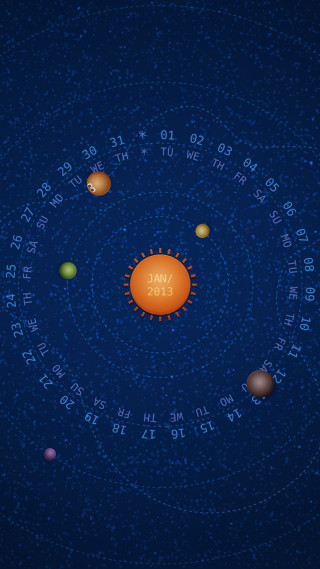 Blue background planets circle sun - planet free wallpaper for mobile