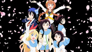 Anime girls black background falling - petal free wallpaper for desktop