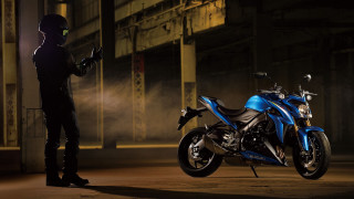 Man black suit blue motorcycle - a blue motorcycle free wallpaper