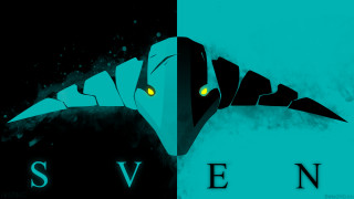 Stylized bird glowing eyes name - anton fadeev free wallpaper