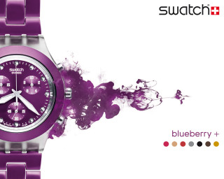 Purple splatters watch gear clock - a watch free wallpaper