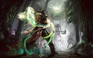 Man forest sword demon back - sword free wallpaper