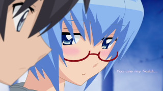 Anime blue hair glasses couple - a mustache free wallpaper