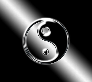 Yin yang silver black abstract - symmetrical free wallpaper for tablet
