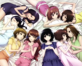 Girls bed arms together backs 2 - their back free wallpaper for desktop