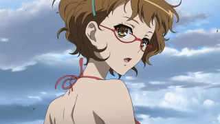 Woman glasses looking sky clouds - glass free wallpaper for desktop