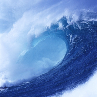 Large wave surfer ocean blue - a blue sky in the background free wallpaper for tablet