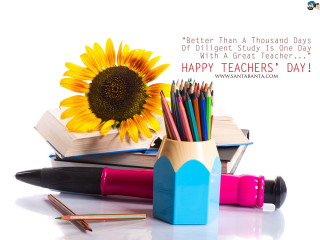 Sunflower books pencilholder markers teacherquote - hd wallpaper free wallpaper