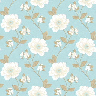 Blue white flower pattern leaves 2 - blue background free wallpaper