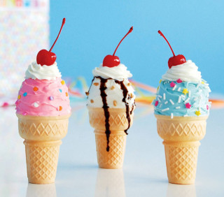 Ice cream cones cherry on - cedric seaut free wallpaper for tablet
