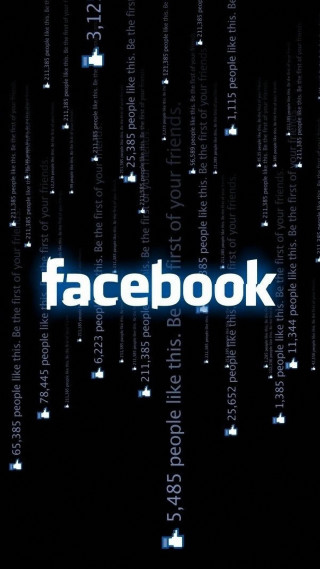 Facebook dark background blue white - free technology wallpaper for mobile