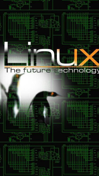 Linux future tech penguin design - free technology wallpaper for mobile