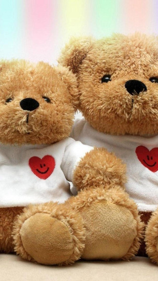 Teddy bears hearts shirts table - two teddy free wallpaper