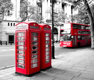 Red phone booth red bus - austin english free wallpaper