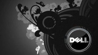 Dell logo black white flowers - a dell logo free wallpaper