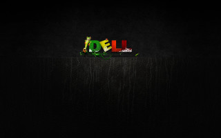 Black background dell colorful letters - the letter free wallpaper