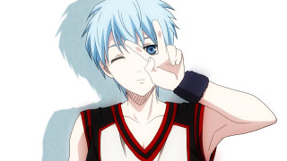 Man blue hair vest hand - anime style free wallpaper