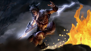 Man sword fire sky lightning - cloud and lightnings free wallpaper