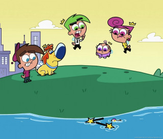 Cartoon character flying water background - other character free wallpaper for desktop