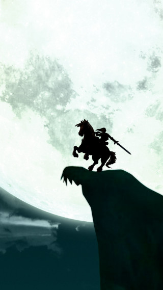 Man horse cliff full moon - a man riding free wallpaper for mobile