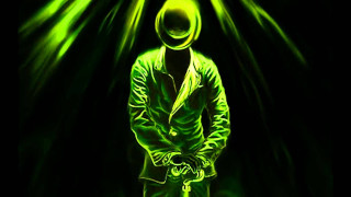 Man green suit green light - a green light in the background free wallpaper