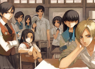 Classroom group boy woman standing - paris school free wallpaper