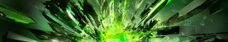 Green abstract painting black background - design free wallpaper