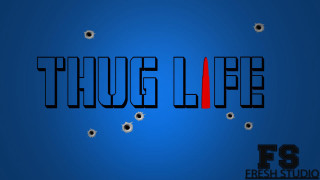 Blue background through life black - white dot free wallpaper