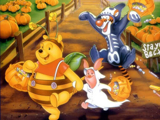 Winnie pooh halloween pumpkin patch 2 - happy free wallpaper