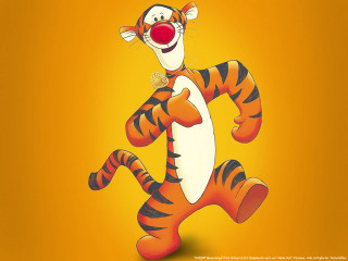Cartoon tiger red nose big - a button free wallpaper
