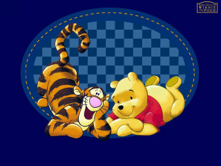 Winnie pooh tigger checkered blue - a blue circle free wallpaper for desktop