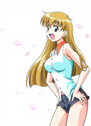 Cartoon girl long blonde hair 2 - the camera free wallpaper for mobile