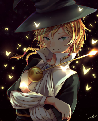 Witch hat wand magic realist - free light wallpaper for mobile