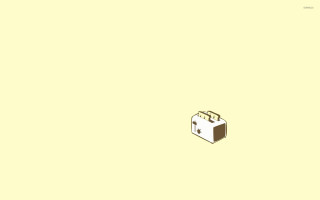 Small white box brown handle - isometric free wallpaper