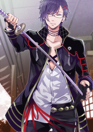 Man black jacket sword red - a black jacket holding free wallpaper